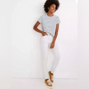 NWT Madewell $128 10" Highest Rise Skinny Jeans in Pure White size 26